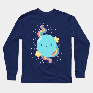 Kawaii Ghost in the Galaxy Long Sleeve T-Shirt